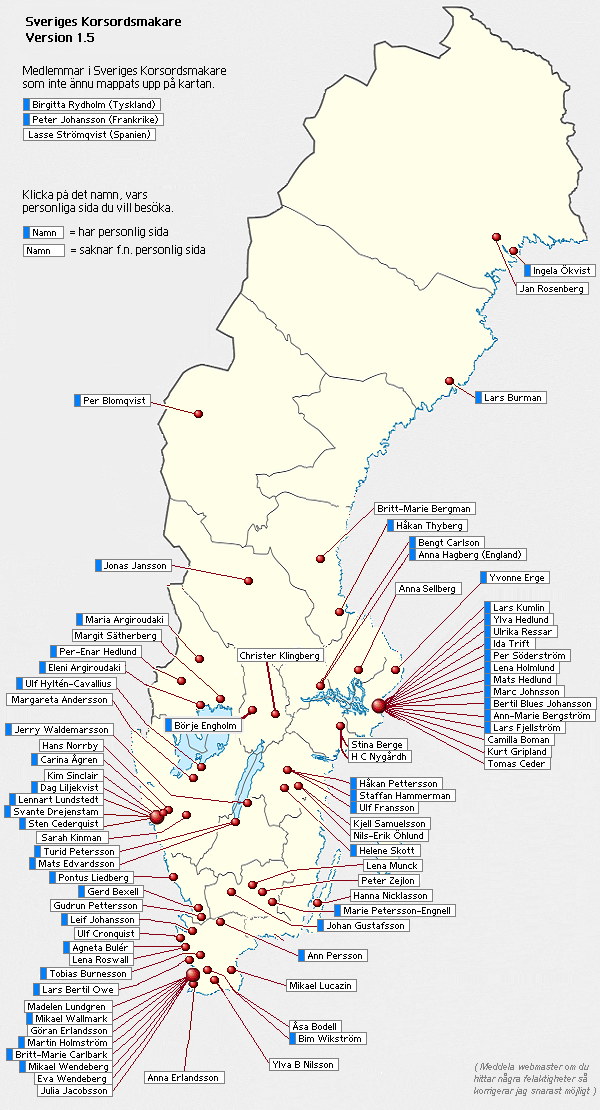 Alla medlemmar på Sverigekartan
